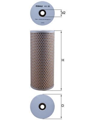 Фильтр, система рабочей гидравлики MAHLE HX 89