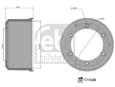 Тормозной барабан FEBI BILSTEIN 171648