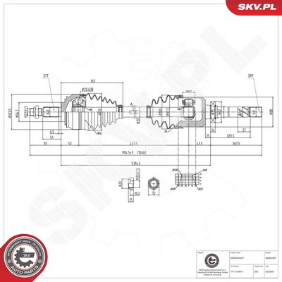 Piedziņas vārpsta ESEN SKV 40SKV407