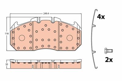 Bremžu uzliku kompl., Disku bremzes TRW GDB5086