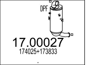Nosēdumu-/Daļiņu filtrs, Izplūdes gāzu sistēma MTS 17.00027