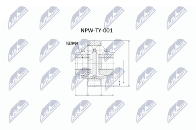 Шарнирный комплект, приводной вал NTY NPW-TY-001