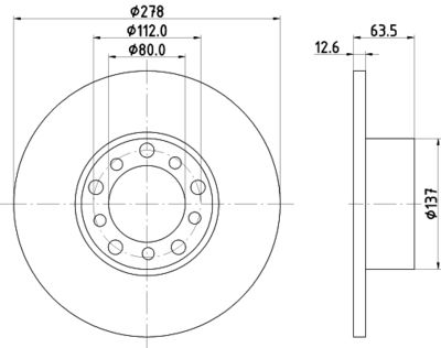 Bremžu diski HELLA PAGID 8DD 355 100-071