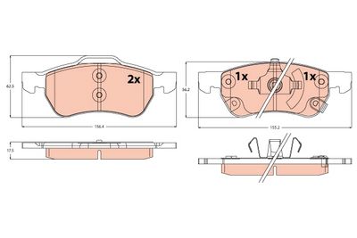 Комплект тормозных колодок, дисковый тормоз TRW GDB2383