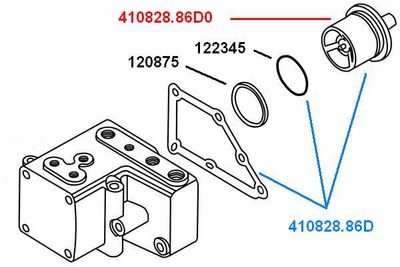 Termostats, Dzesēšanas šķidrums BorgWarner (Wahler) 410828.86D