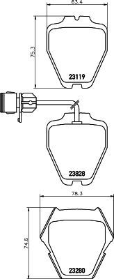 Bremžu uzliku kompl., Disku bremzes HELLA PAGID 8DB 355 008-791