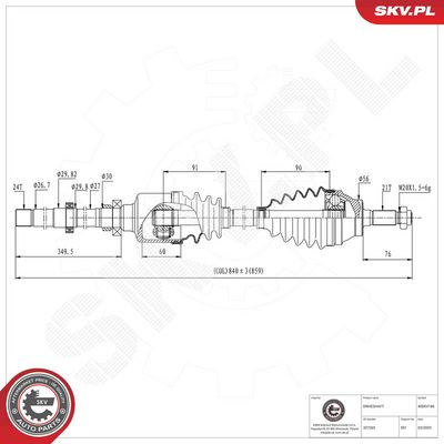 Piedziņas vārpsta ESEN SKV 40SKV186
