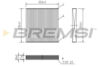 Фильтр, воздух во внутренном пространстве BREMSI FC0849