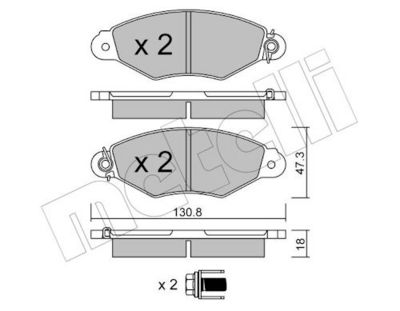 Комплект тормозных колодок, дисковый тормоз METELLI 22-0253-0