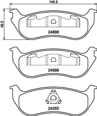 HELLA PAGID 8DB355040451 Bremžu uzliku kompl