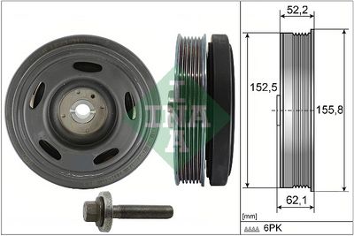 Комплект ременных шкивов, коленчатый вал Schaeffler INA 544 0516 20