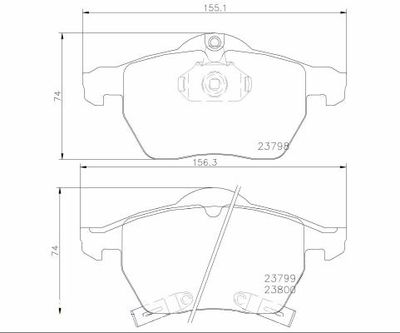Bremžu uzliku kompl., Disku bremzes BREMBO P 71 007
