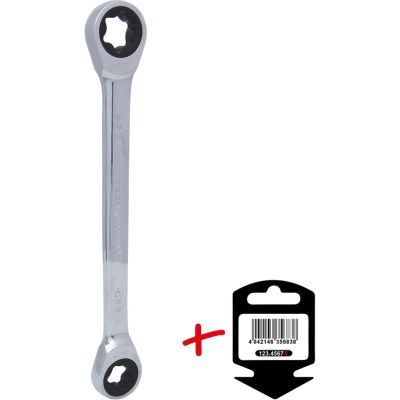 Divpusēja gredzenveida atslēga ar sprūdmehānismu KS TOOLS 503.4357-E