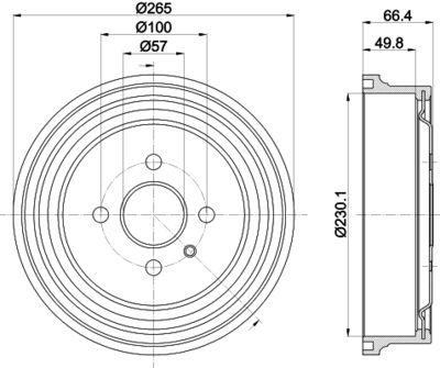 Bremžu trumulis HELLA PAGID 8DT 355 303-471
