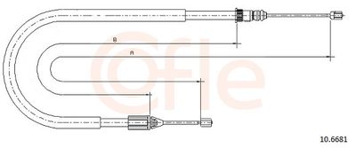 Тросик, cтояночный тормоз COFLE 92.10.6681