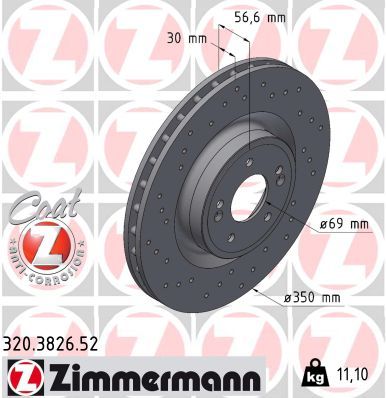Bremžu diski ZIMMERMANN 320.3826.52