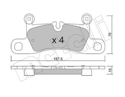 Комплект тормозных колодок, дисковый тормоз METELLI 22-0958-1