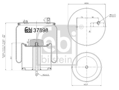 Pneimoatsperes spilvens, Pneimopiekare FEBI BILSTEIN 37898