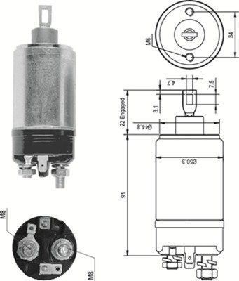 Ievilcējrelejs, Starteris MAGNETI MARELLI 940113050090