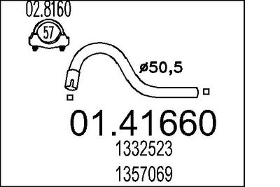 Труба выхлопного газа MTS 01.41660