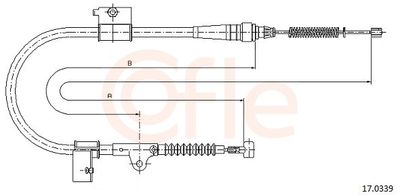 Тросик, cтояночный тормоз COFLE 17.0339