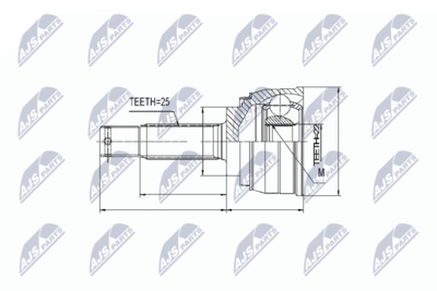 Шарнирный комплект, приводной вал NTY NPZ-MS-001