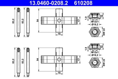 Комплектующие, колодки дискового тормоза ATE 13.0460-0208.2