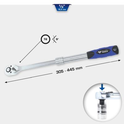 Uzgriežņu atslēga ar pārslēdzamu sprūdmehānismu KS TOOLS BT022992