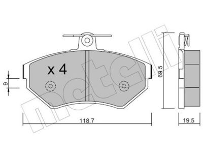Комплект тормозных колодок, дисковый тормоз METELLI 22-0215-0