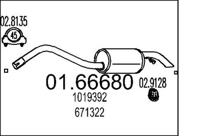 Глушитель выхлопных газов конечный MTS 01.66680