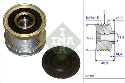 Ģeneratora brīvgaitas mehānisms Schaeffler INA 535 0204 10