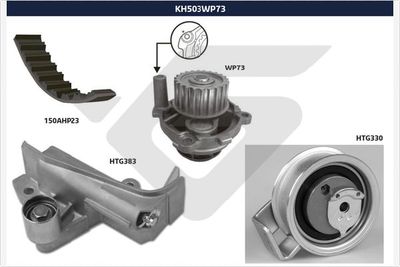 Ūdenssūknis + Zobsiksnas komplekts HUTCHINSON KH 503WP73