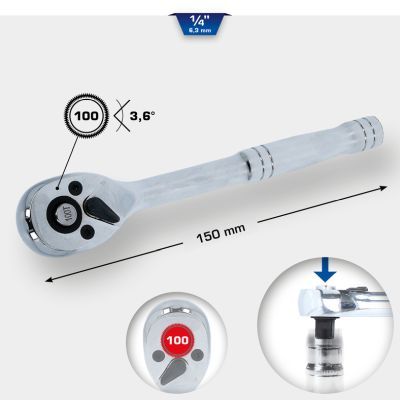 Uzgriežņu atslēga ar pārslēdzamu sprūdmehānismu KS TOOLS BT020995