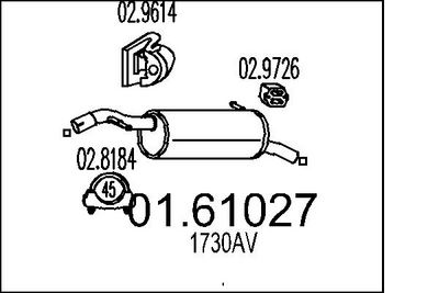 Глушитель выхлопных газов конечный MTS 01.61027