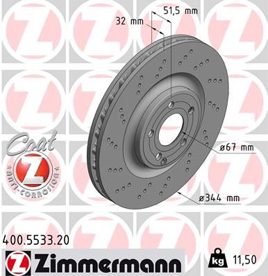Bremžu diski ZIMMERMANN 400.5533.20
