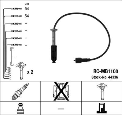 Augstsprieguma vadu komplekts NGK 44336