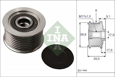 Механизм свободного хода генератора Schaeffler INA 535 0049 10