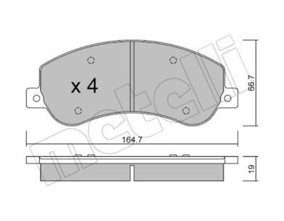 Комплект тормозных колодок, дисковый тормоз METELLI 22-0680-1