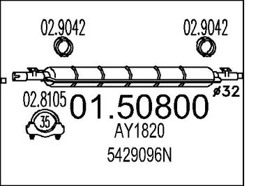 Средний глушитель выхлопных газов MTS 01.50800