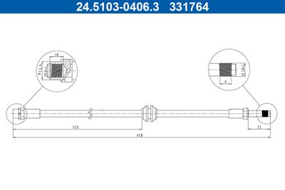 Тормозной шланг ATE 24.5103-0406.3
