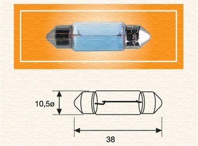 Лампа накаливания, фонарь освещения номерного знака MAGNETI MARELLI 009423100000