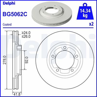 Тормозной диск DELPHI BG5062C