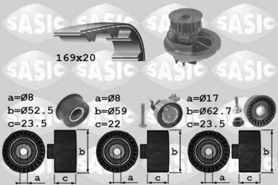 Ūdenssūknis + Zobsiksnas komplekts SASIC 3906074