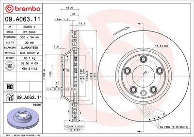 Bremžu diski BREMBO 09.A063.11