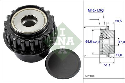 Ģeneratora brīvgaitas mehānisms Schaeffler INA 535 0175 10