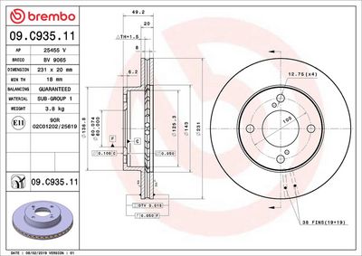 Bremžu diski BREMBO 09.C935.11