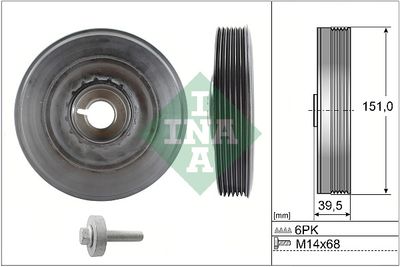 Комплект ременных шкивов, коленчатый вал Schaeffler INA 544 0090 20