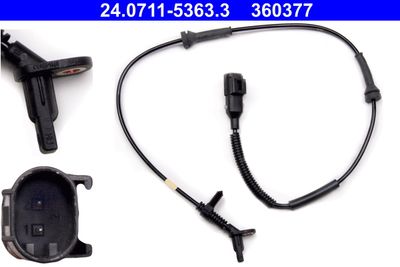 Датчик, частота вращения колеса ATE 24.0711-5363.3