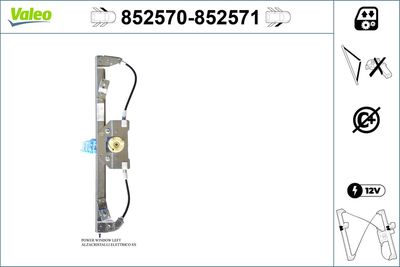 Stikla pacelšanas mehānisms VALEO 852570
