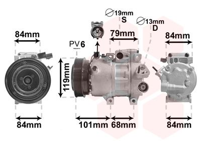 Компрессор, кондиционер VAN WEZEL 8200K422